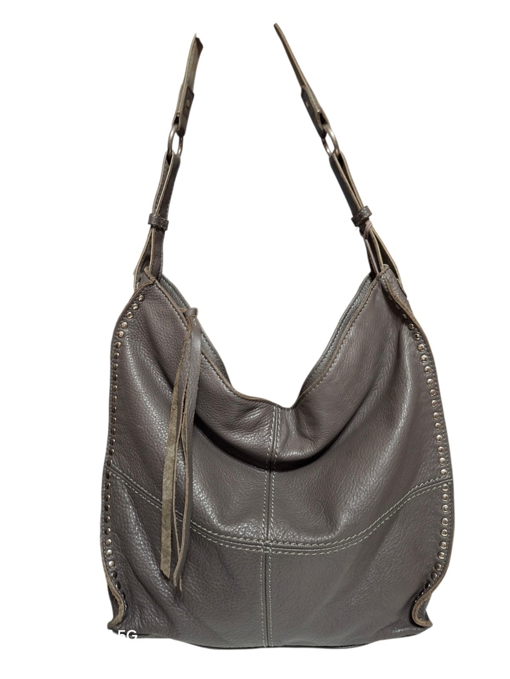 The Sak Leather Hobo Shoulder Bag in Dark Gray